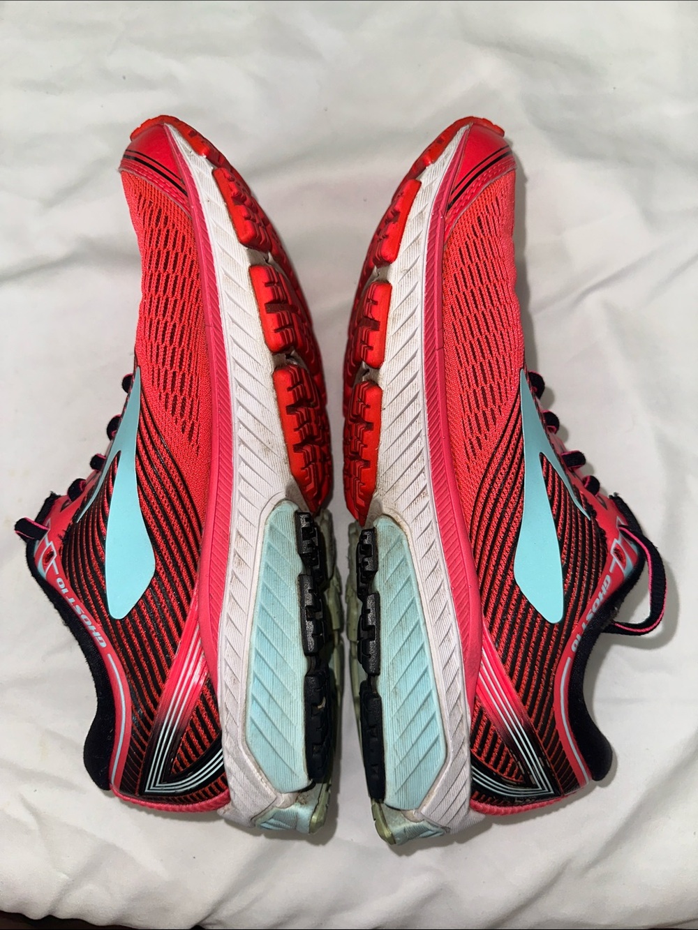 Brooks Ghost 10 Women’s Running Shoes Size 7.5 Pink Coral Blue - Picture 6 of 8
